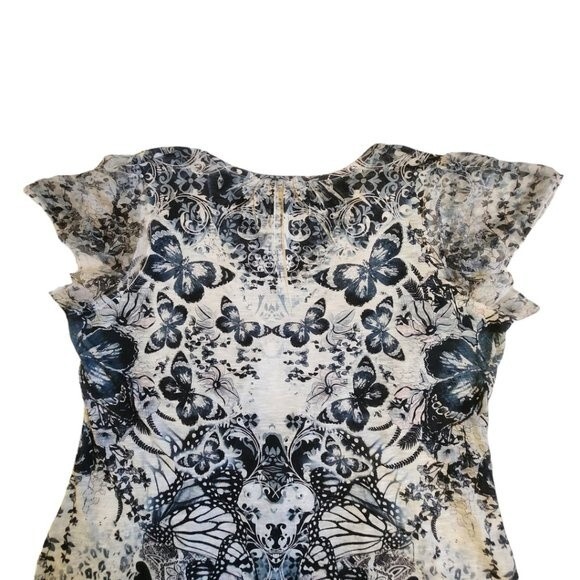 New Directions Weekend Black White Sequin Embellished Wintop Size 1X - Picture 4 of 11